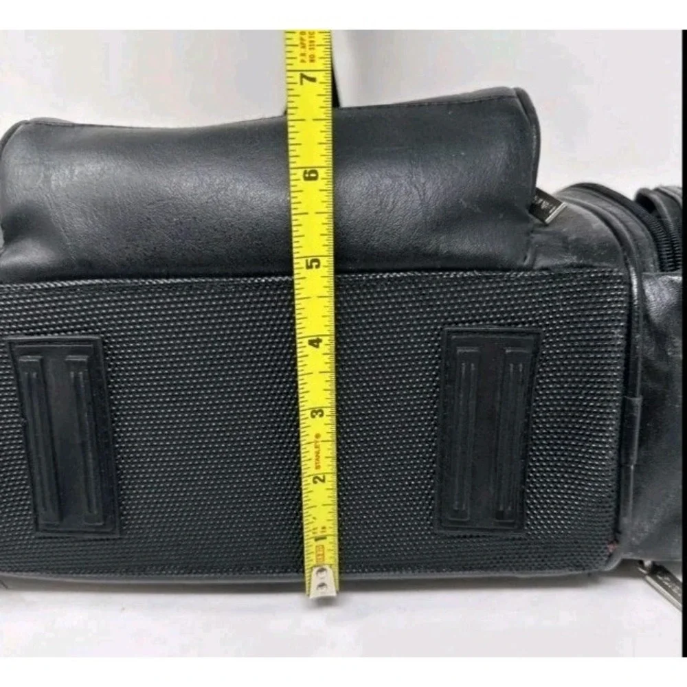 Ambico Black Faux Leather Camera Bag With Multiple Compartments And Strap in EUC